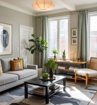 Modern Green Curtains Living Room Ideas