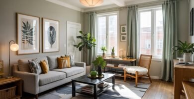 Modern Green Curtains Living Room Ideas