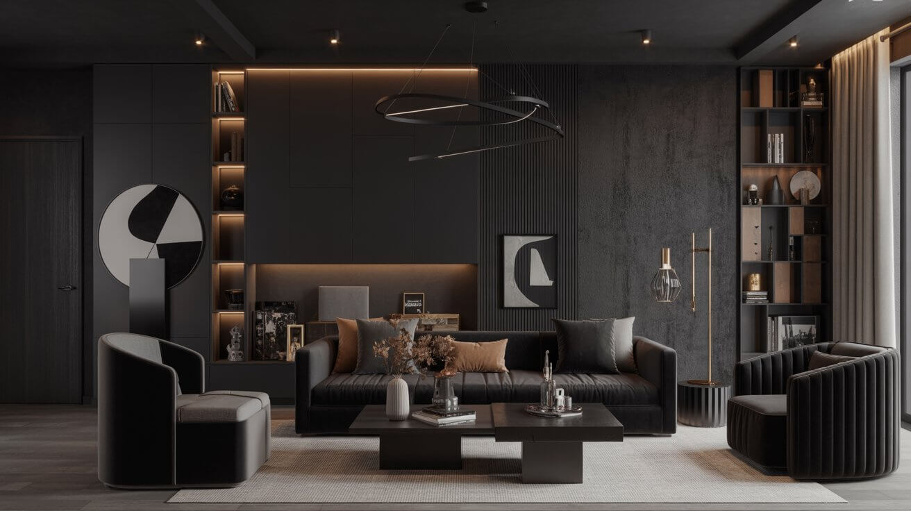 Modern Black Living Room Ideas