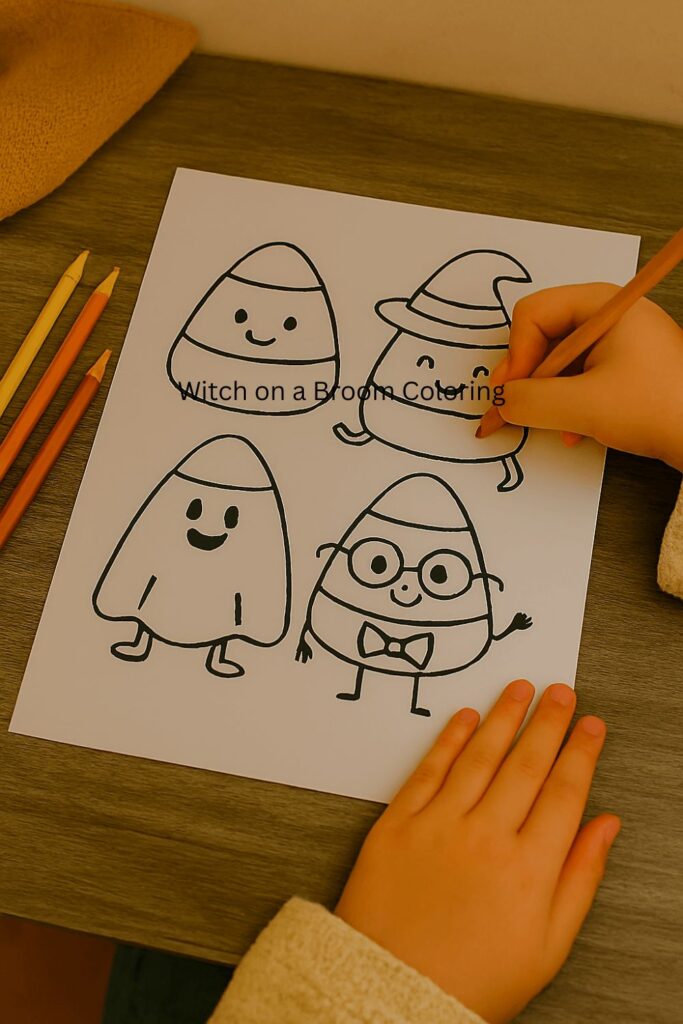 Candy Corn Characters Coloring