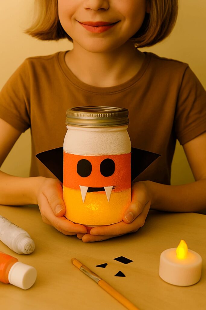 Candy Corn Glow Jar