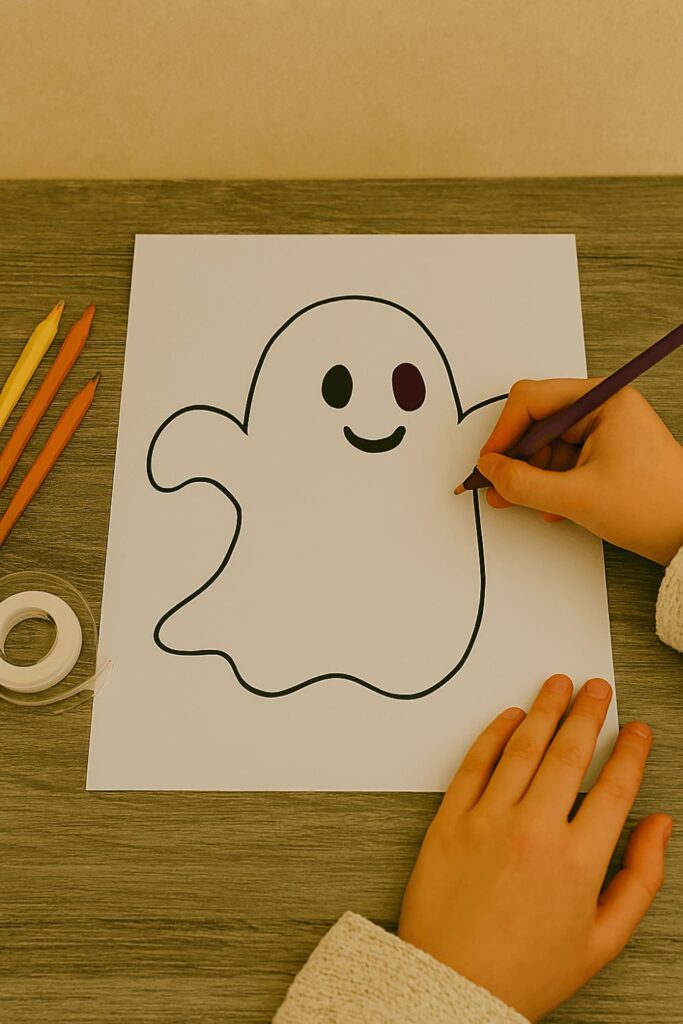 Friendly Ghost Coloring Page