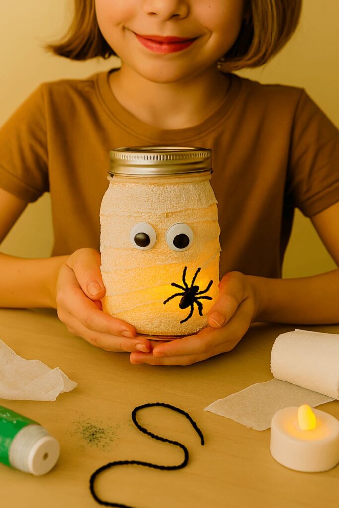 Mummy Mason Jar Lantern