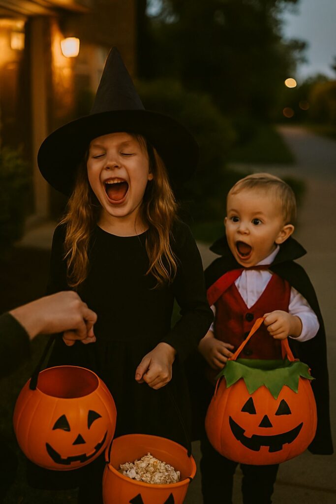 Trick-or-Treat Action Shots 🍬