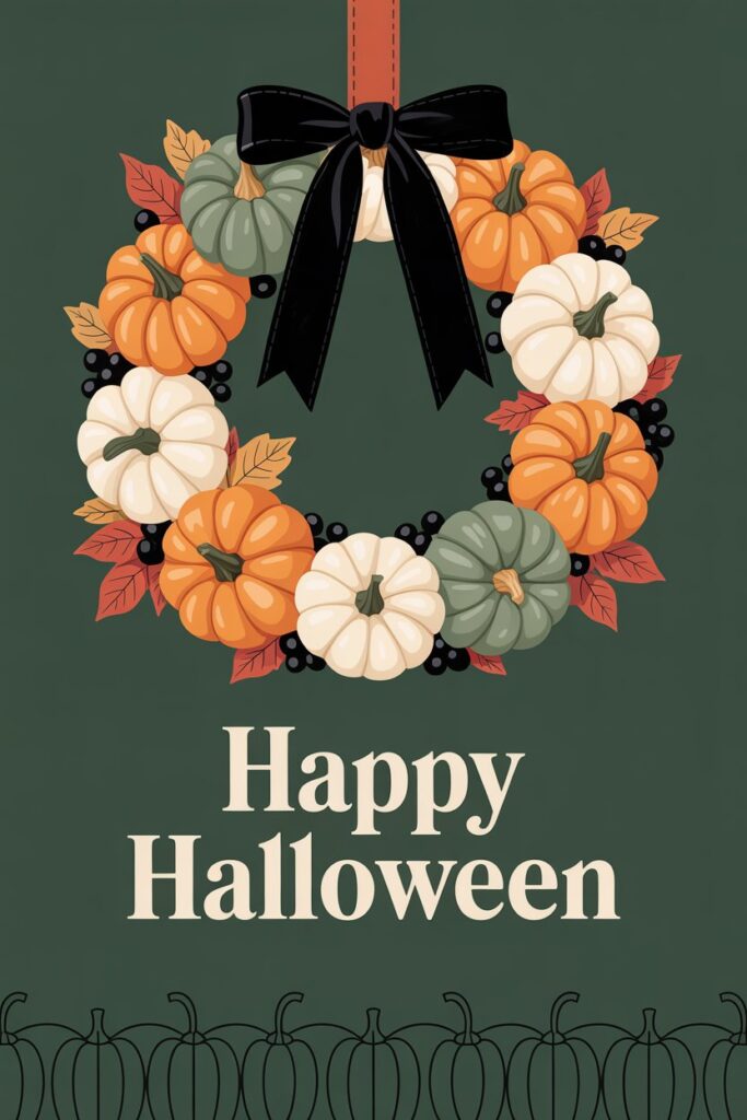 1. Classic Pumpkin Wreath