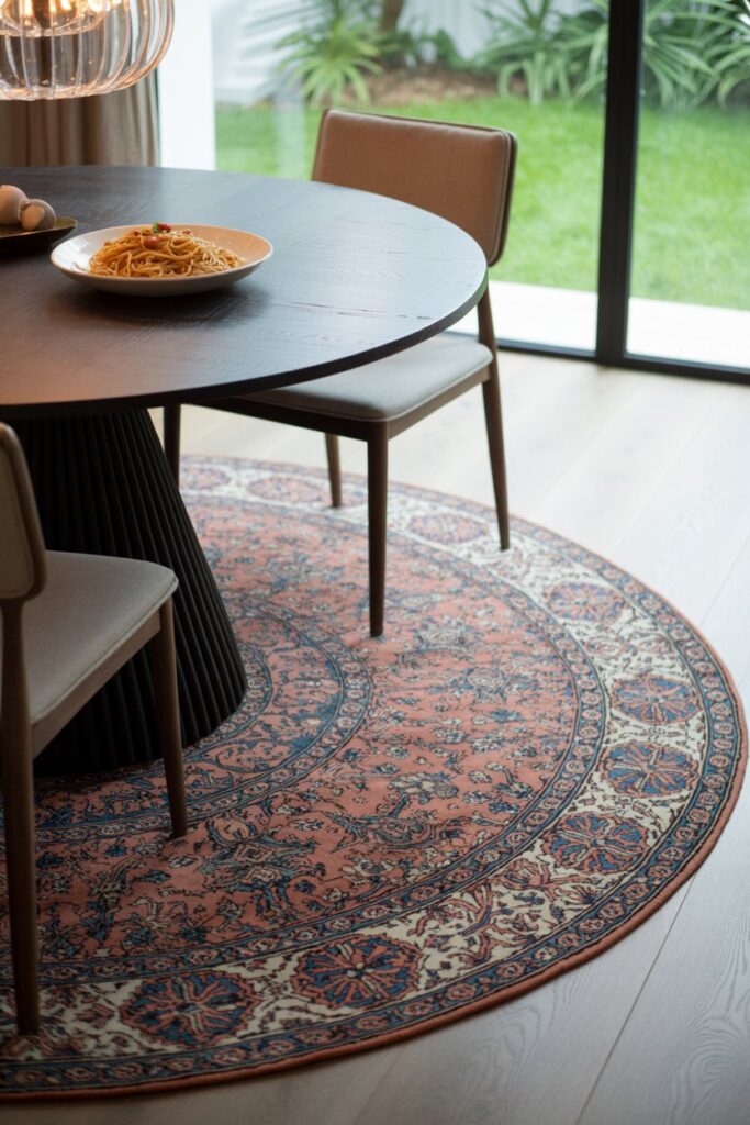 3. Layer in a Stylish Rug