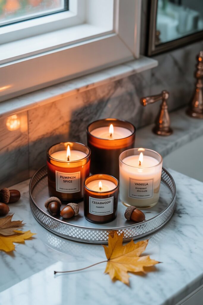 7. Autumn-Scented Candle Station