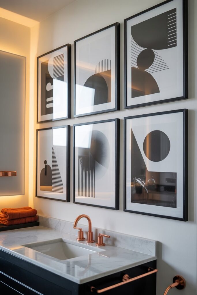 Framed Black and White Abstract Wall Art (5-Piece Set)