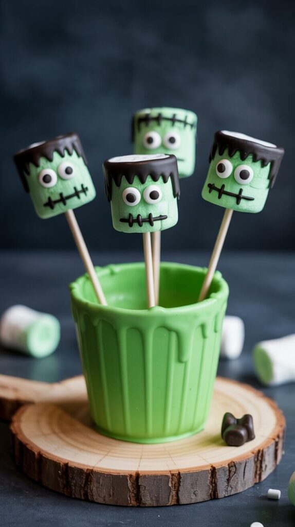 Frankenstein Marshmallow Pops