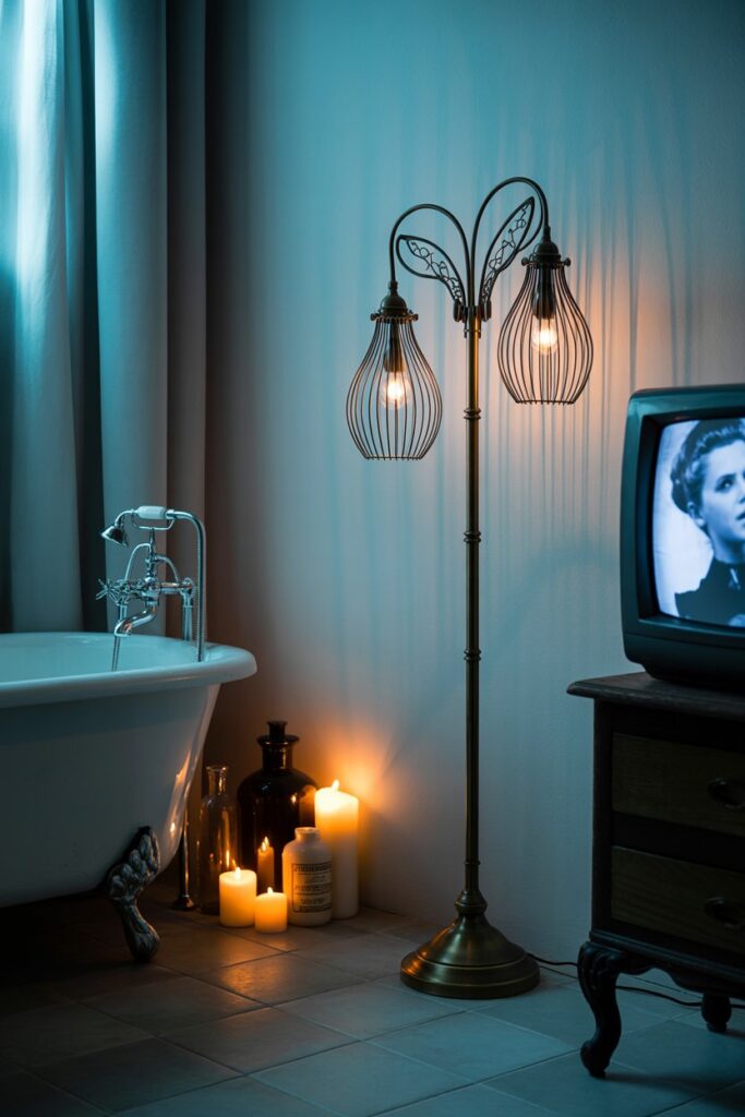 Haunting Glow with a Floor Lamp