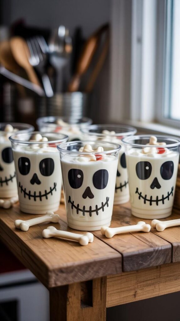 Skeleton Yogurt Cups ☠️