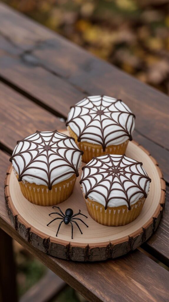 Spider Web Cupcakes 🕸️