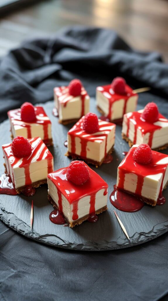 Vampire Bite Cheesecake Bars