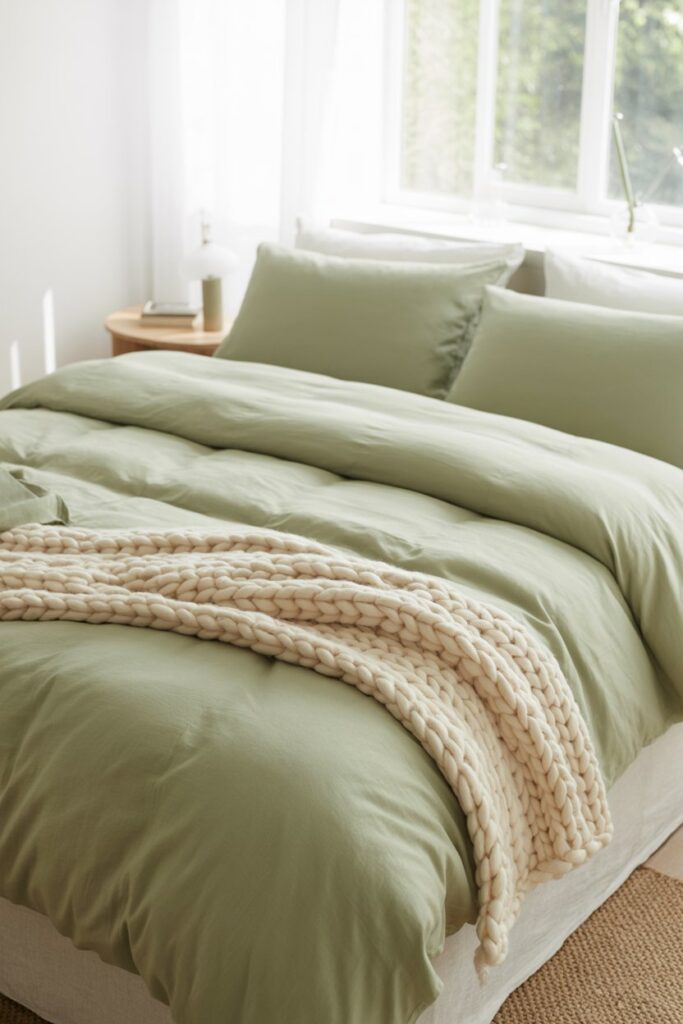 1. Go All-In with a Sage Green Duvet Set