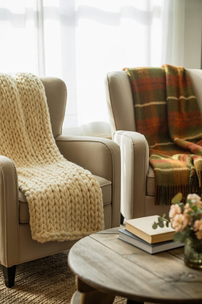 10. Finish with a Cozy Throw Over Chairs