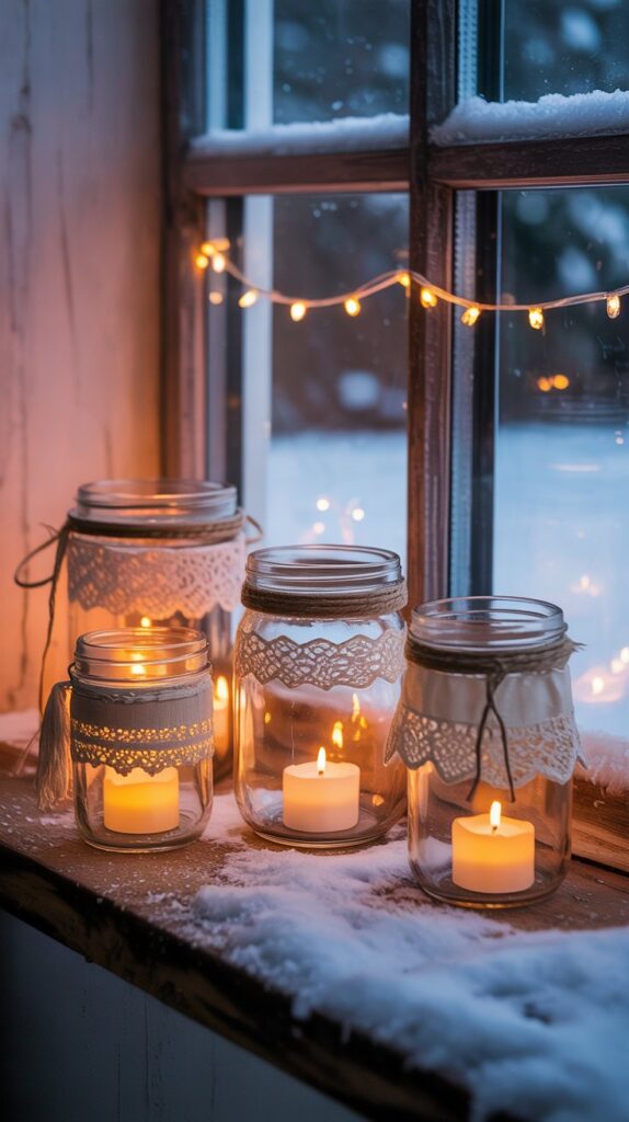 10. Recycled Glass Jar Lanterns 🕯️