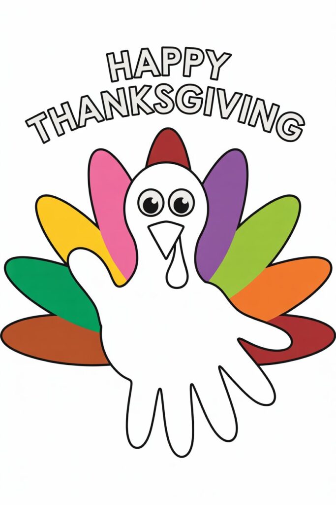2. Handprint Turkey Craft 🦃
