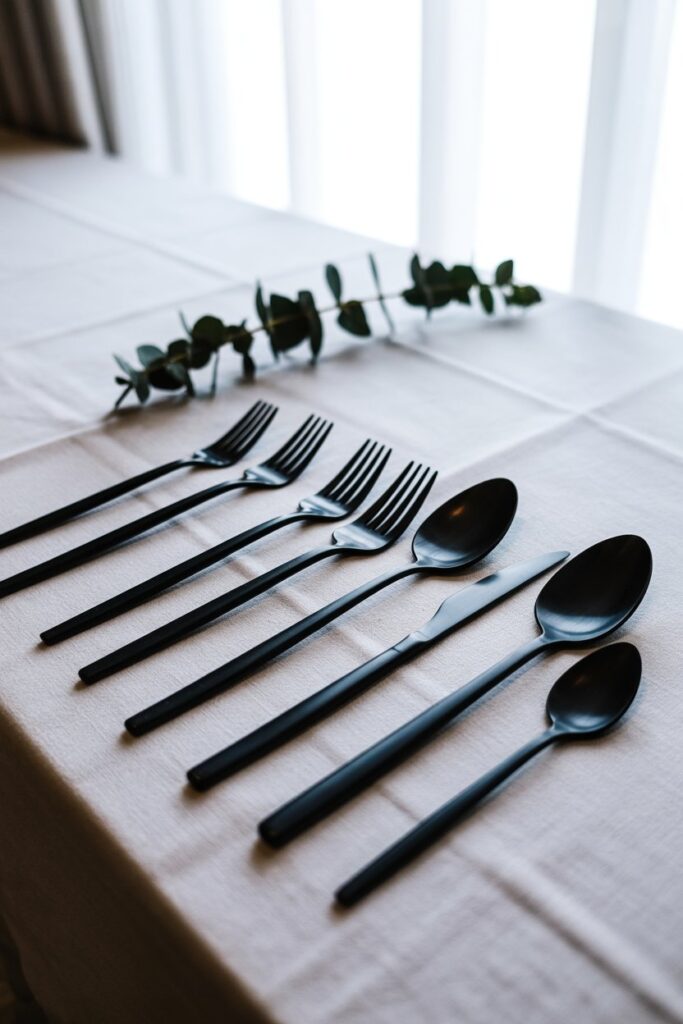 2. Matte Black Flatware = Instant Chic