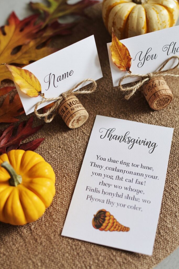 4. Cork Place Card Holders 🍷