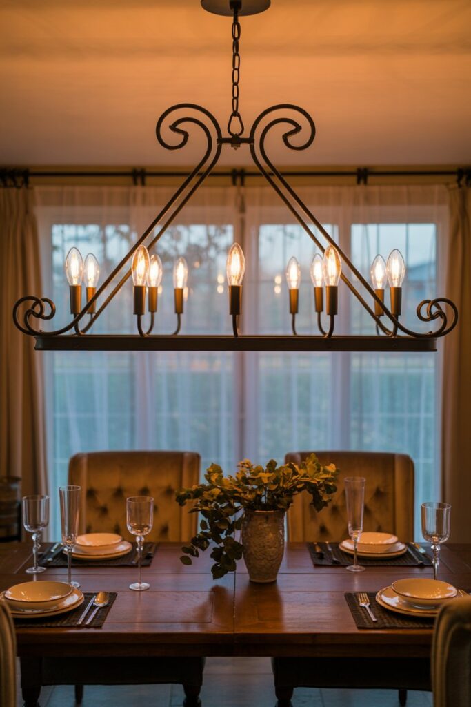 4. Light It Up with a Chandelier (or Three)