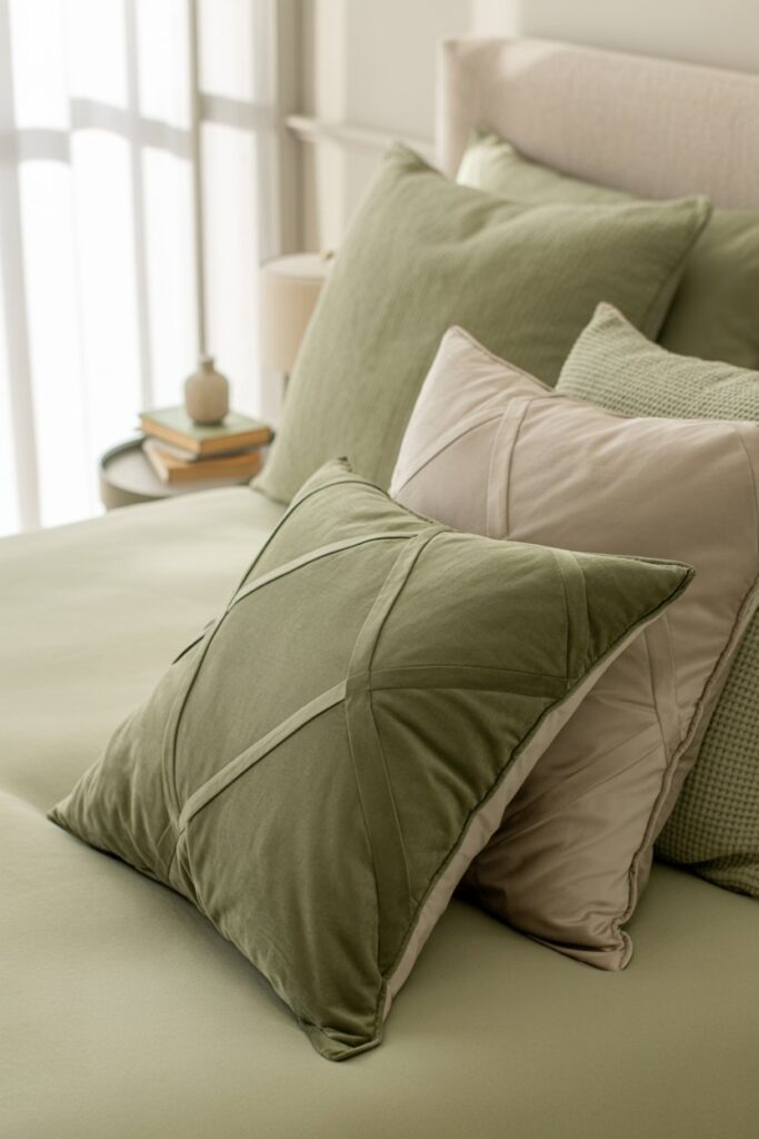 6. Add Sage Green Accent Pillows