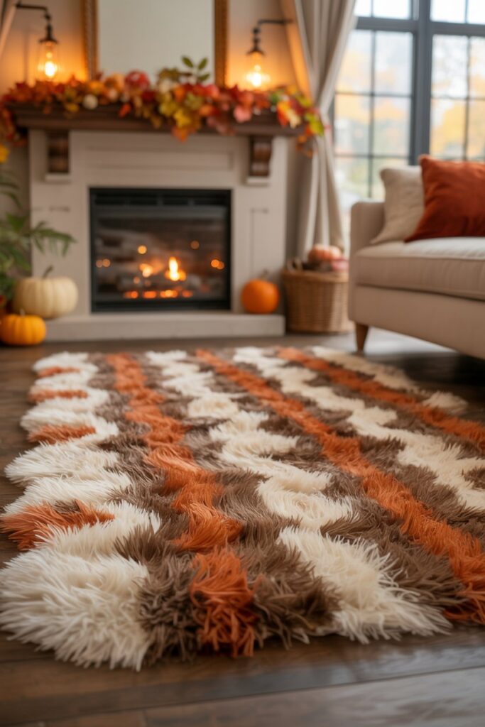 6. Add a Fall-Themed Area Rug