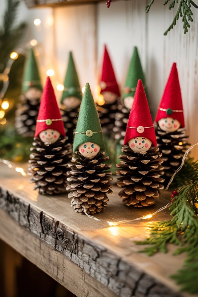 6. Pine Cone Elves 🎅
