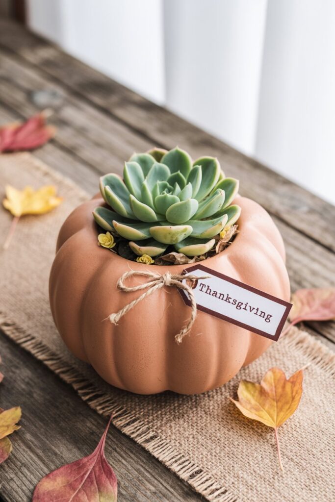 7. Cute Succulent in a Festive Pot
