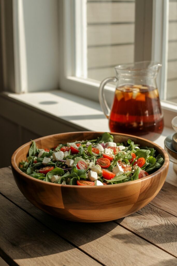 7. Layer in Wooden or Ceramic Serveware