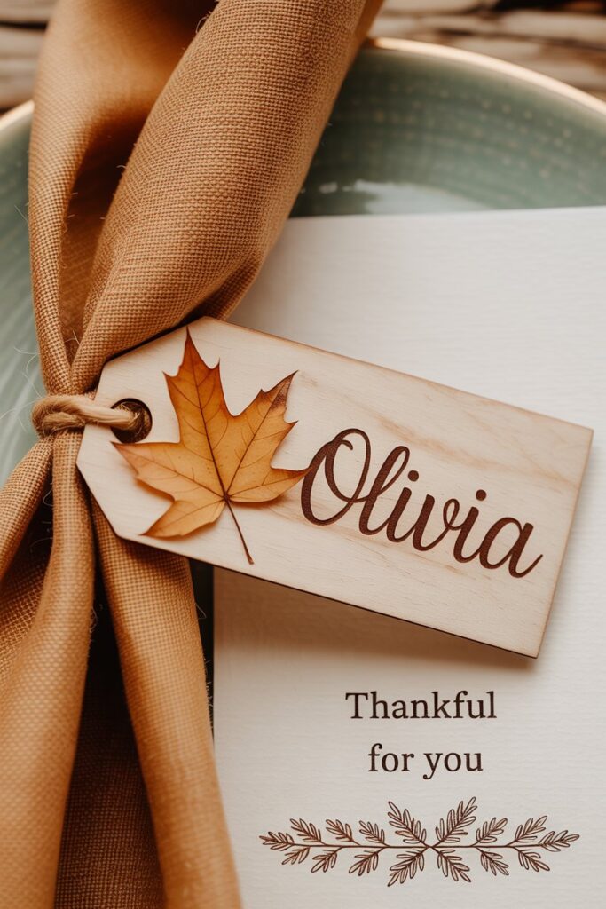 7. Personalized Wooden Tags ✨