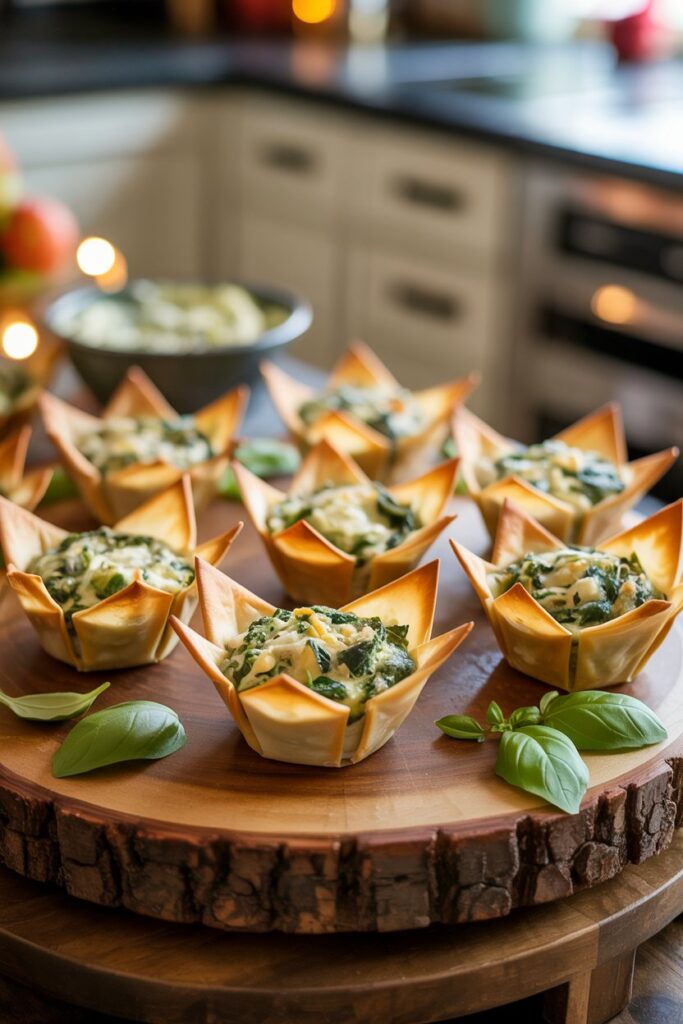 7. Spinach & Artichoke Dip Cups
