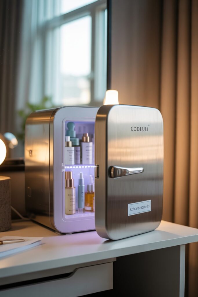 8. Keep a Mini Fridge for Skincare