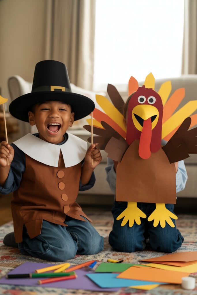 8. Pilgrim and Turkey Puppets 🎭