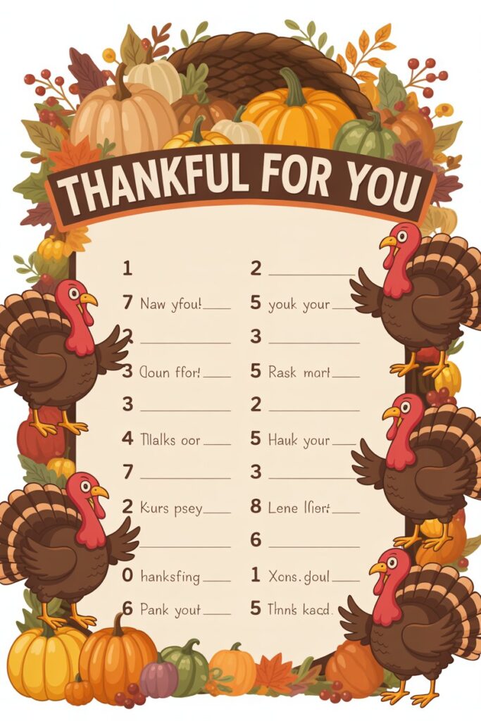 8. Thanksgiving Bingo-Style Hunt