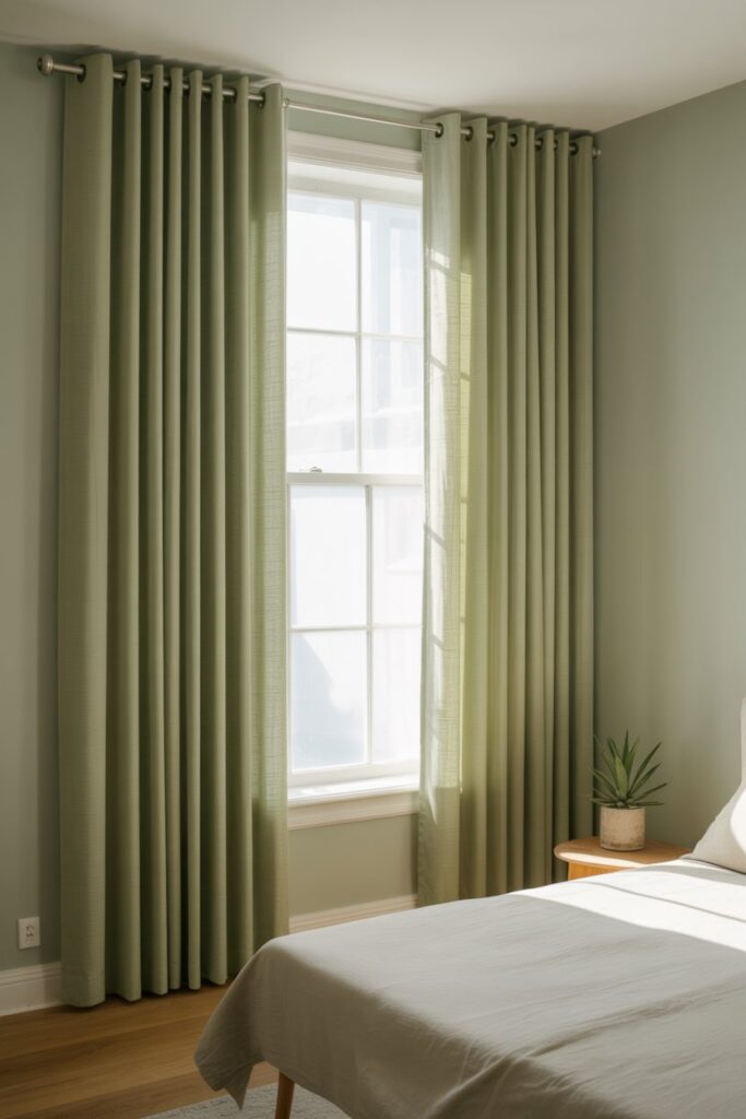 Add Sage Curtains for Soft Drama 🌙