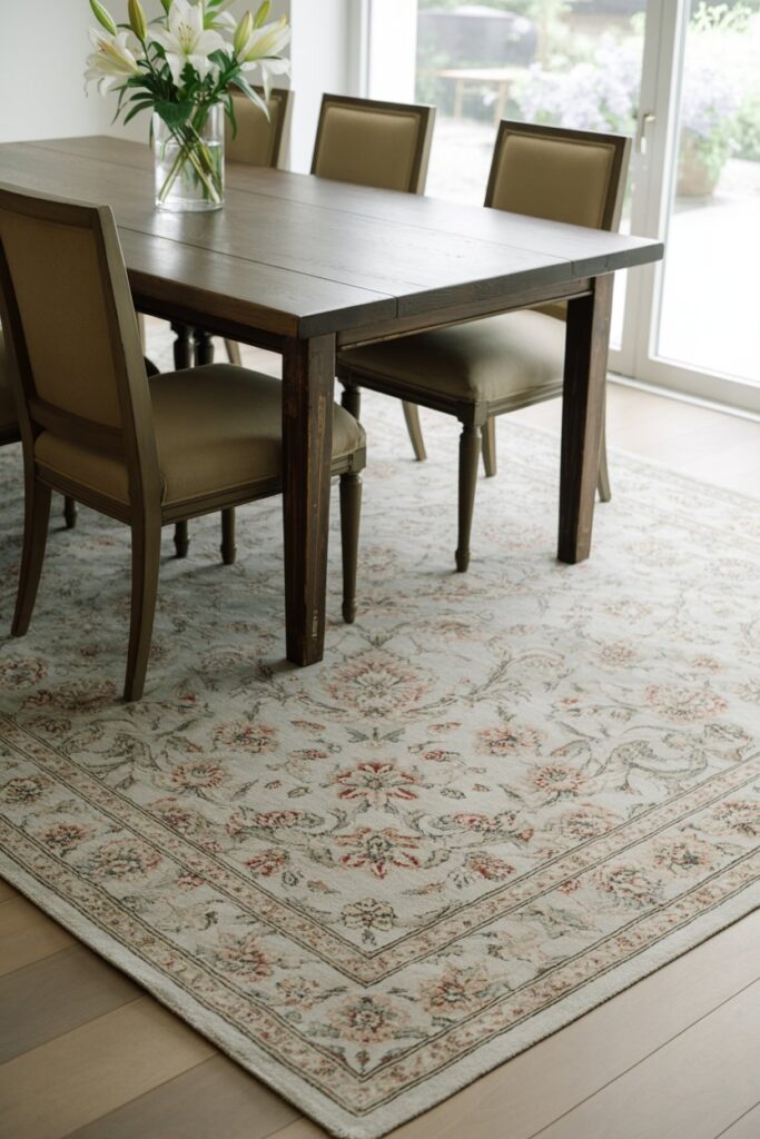 Add a Bold Rug Under the Table