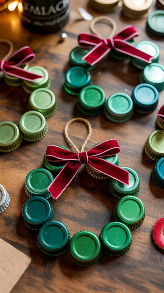 Bottle Cap Mini Wreaths 🧴