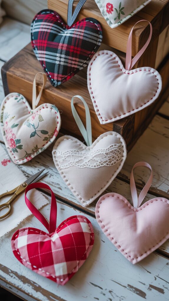 Fabric Scrap Hearts ❤️