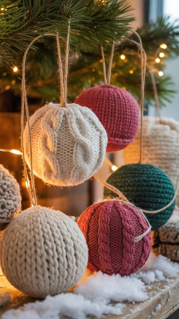 Old Sweater Ball Ornaments