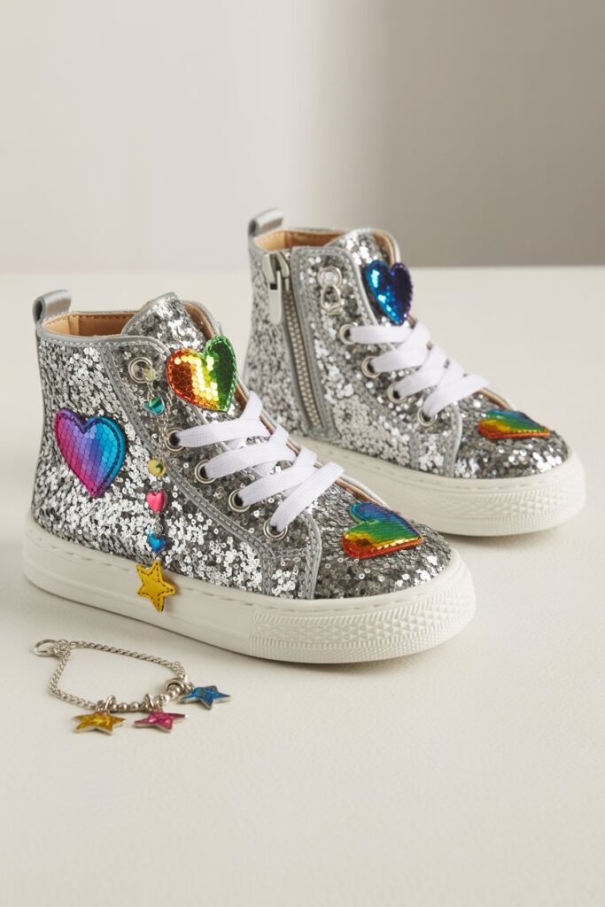 11. Lelly Kelly Silver Glitter High Tops