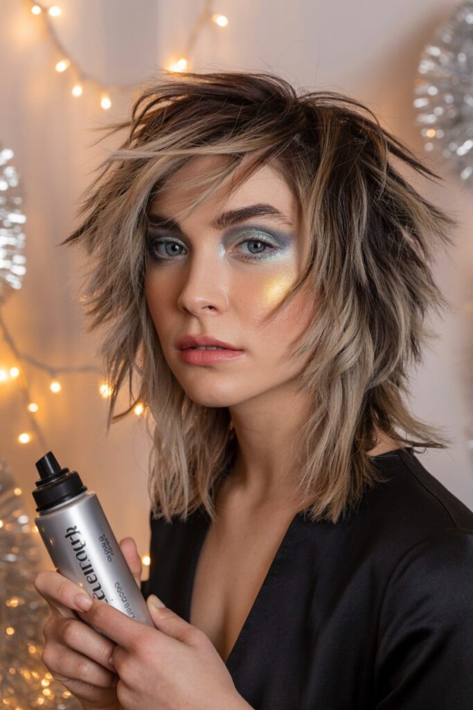 4. Feathered Shoulder-Length Layers