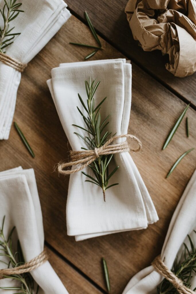 Fabric Napkins Over Paper