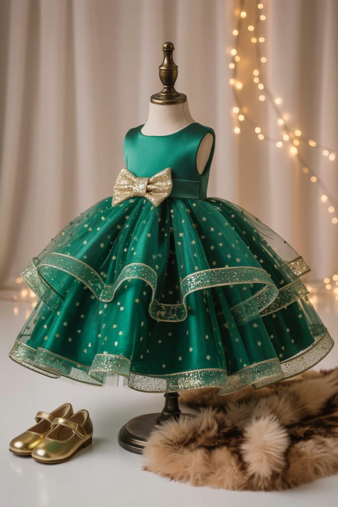 Green Glitter Tulle Dress