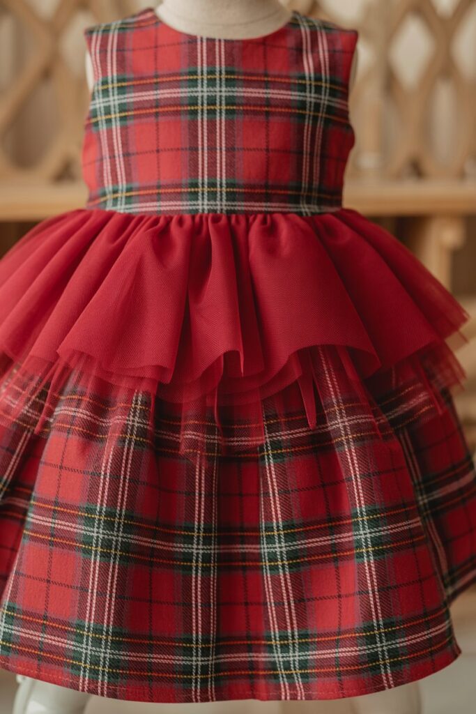 Henry Red Plaid Tulle Dress