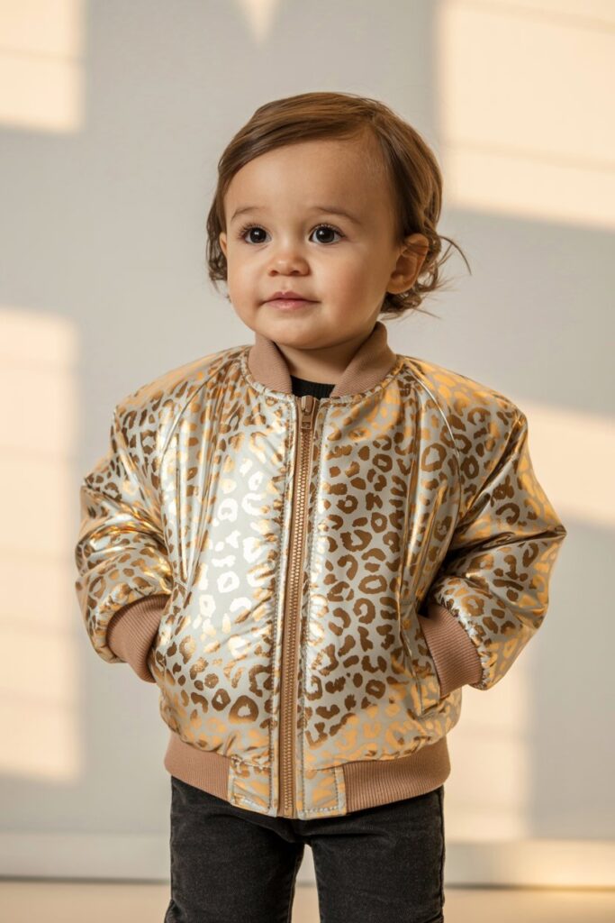 Mini Metallic Bomber Jackets