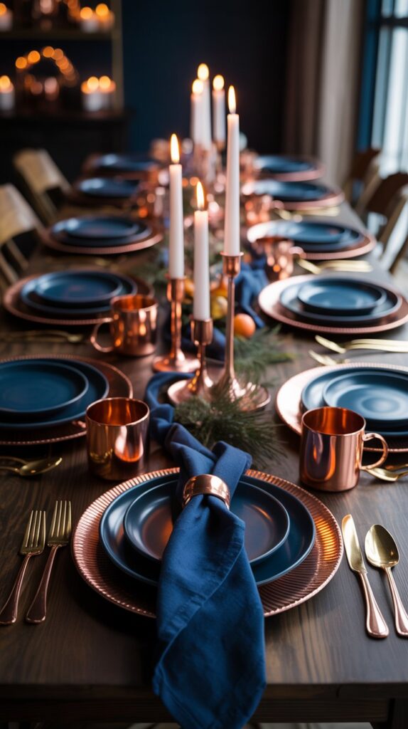 Navy Blue & Copper