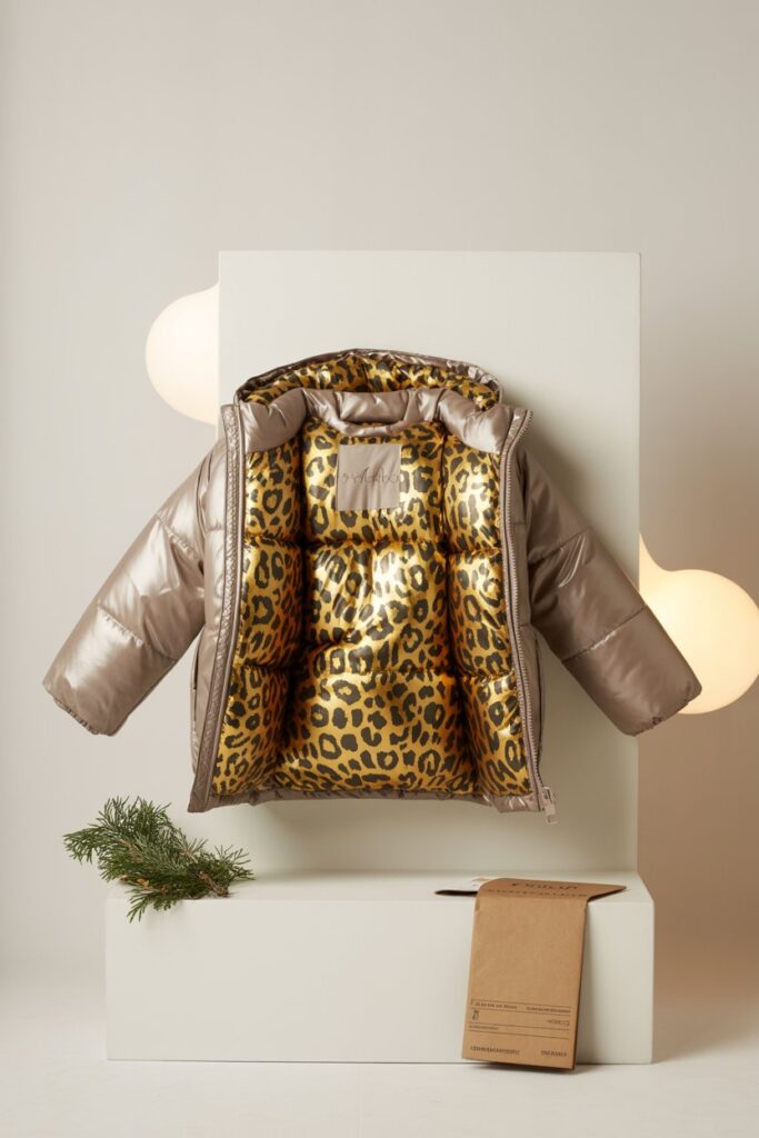 Recycled Metallic Puffer Coats