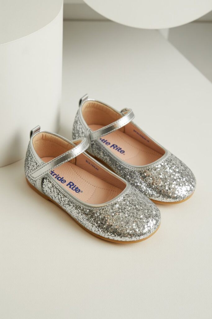 Stride Rite Emilia Silver Glitter Flats