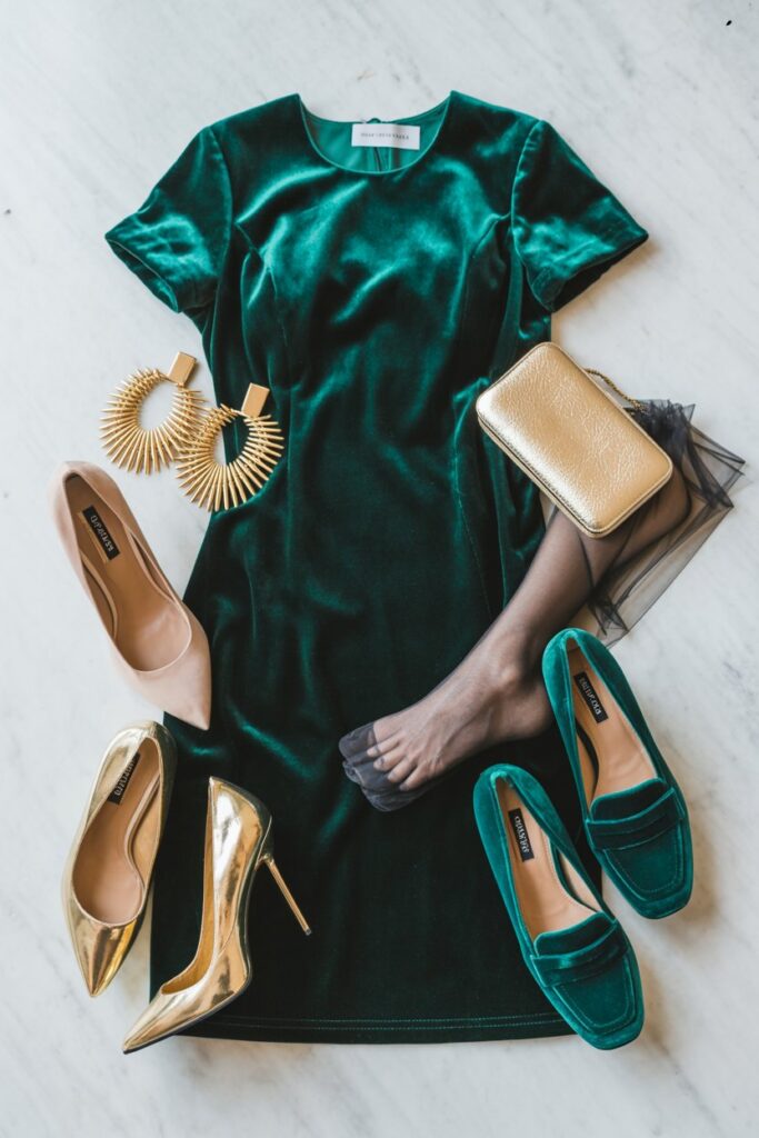 Style Your Emerald Velvet Dress
