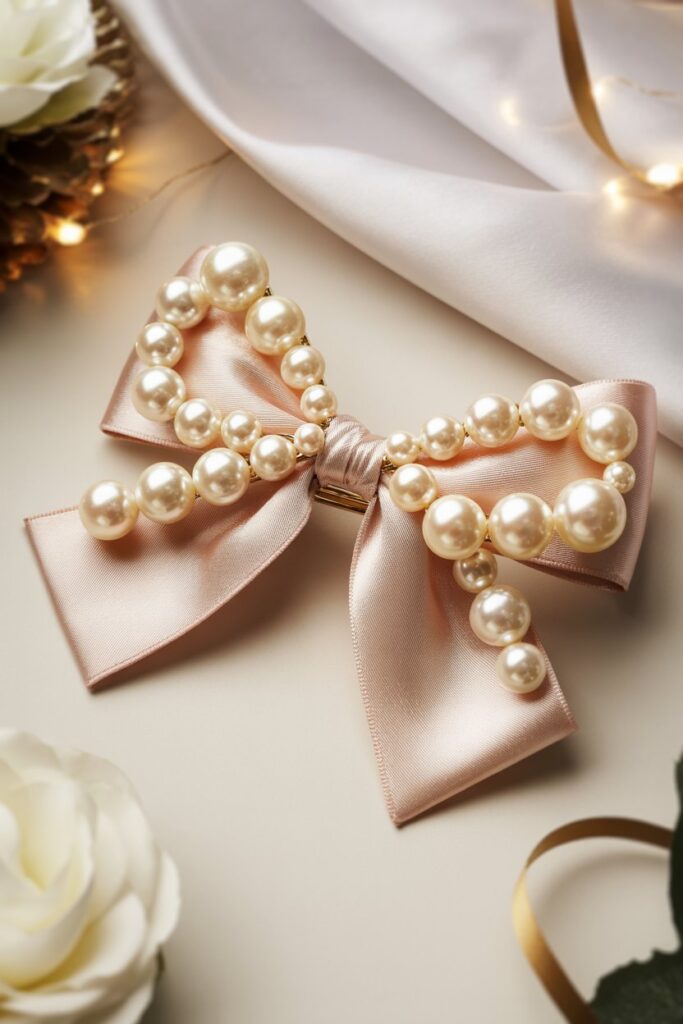 The Pearl Bow Barrette